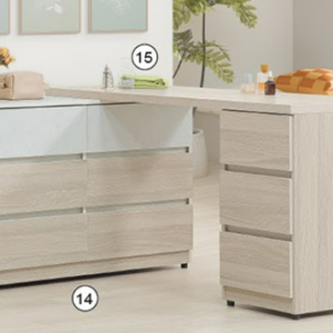 C539-15 夏禾六斗櫃+書桌150公分側櫃 全組