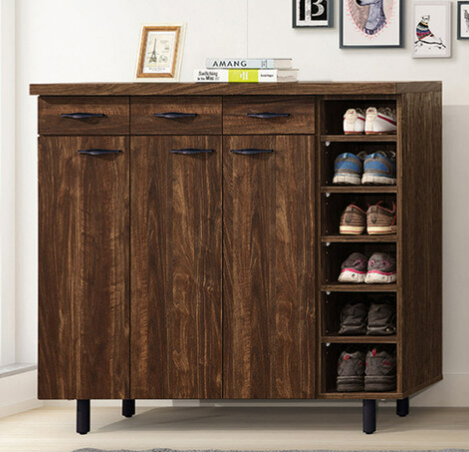 D532-5 胡桃復古工業風3.82尺鞋櫃