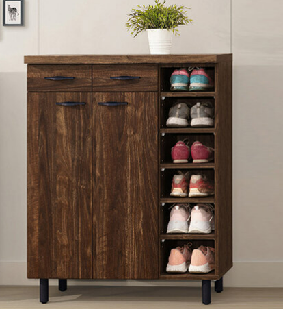 D532-6 胡桃復古工業風2.84尺鞋櫃