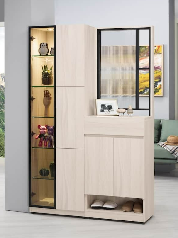 A1510-1里斯特4尺玄關屏風鞋櫃 A型 附活動隔板2大3小片 屏風可左右擺放