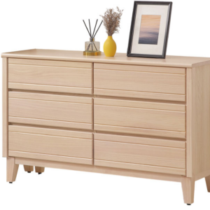 C549-7 米樂實木洗白4尺六斗櫃