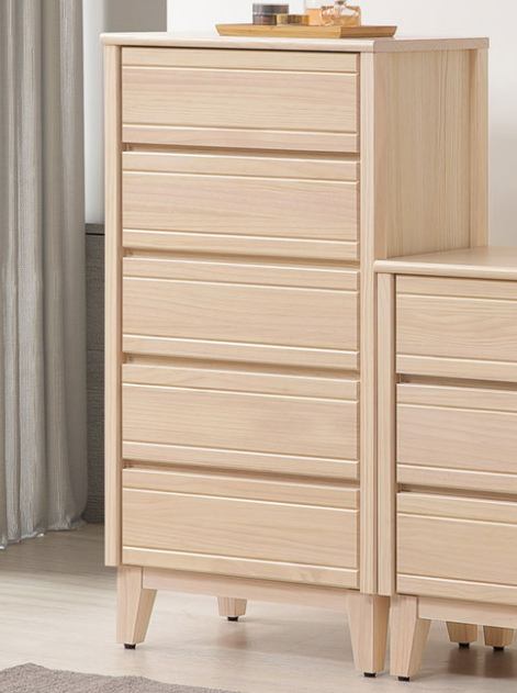 C549-8 米樂實木洗白2尺五斗櫃