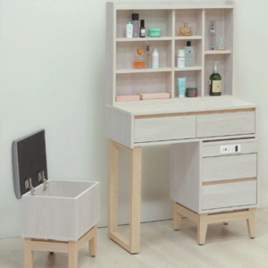 C545-5 波伊2.7尺伸縮鏡台 全組 /含椅二抽櫃