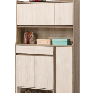 D538-1 灰橡雙色4尺鞋櫃上座 另附隔板一大一小片$3600 +D538-2 灰橡雙色4尺鞋櫃下座 另附隔板二大四小片$5900