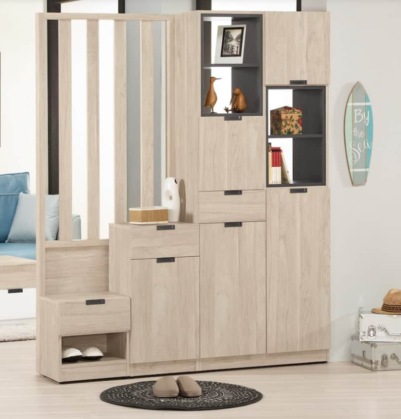 A1514-1 達里歐5.3尺玄關屏風組合鞋櫃 C型 附活動隔板*5 屏風可左右擺放