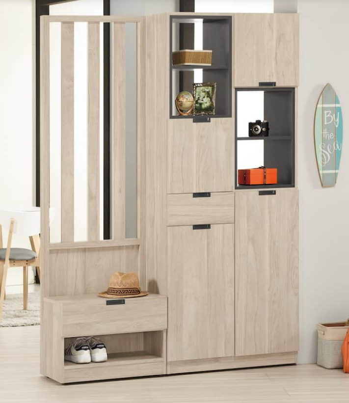 A1515-1達里歐4.7尺玄關屏風組合鞋櫃 附活動隔板*4 屏風可左右擺放