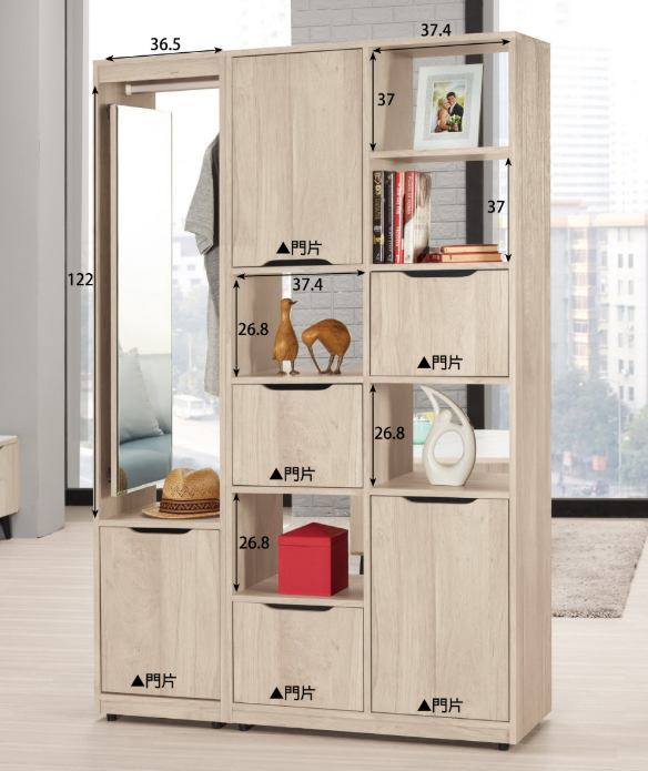 A1517-1韋斯里4尺雙面鞋櫃 附活動隔板*1