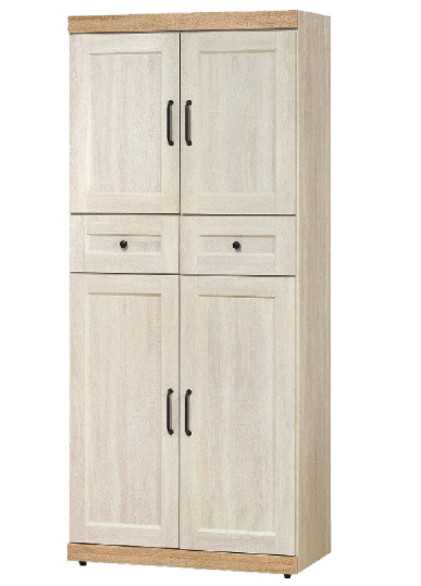 D542-1 鄉村風白橡木2.6*6尺鞋櫃