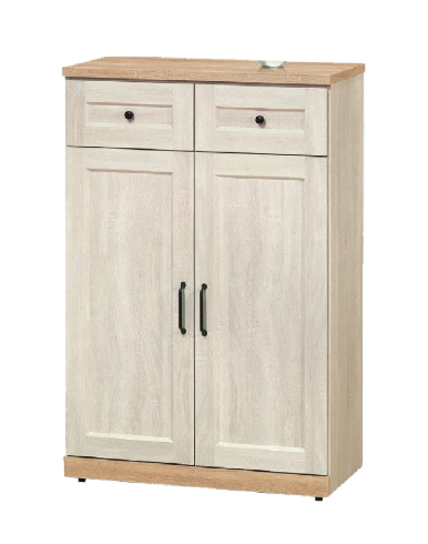 D542-3 鄉村風白橡木2.6*4尺鞋櫃