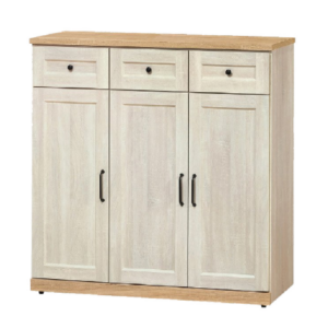 D542-4 鄉村風白橡木4*4尺鞋櫃