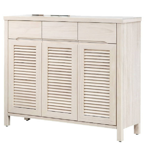 D546-6 小久保白色三門鞋櫃