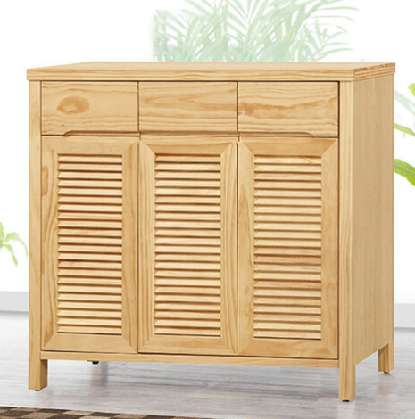 D546-8 小久保原木色三門鞋櫃