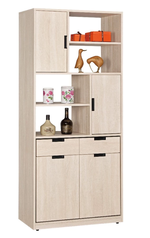 A1512-2昆提斯2.7尺雙面玄關櫃 附活動隔板*1 抽屜雙邊造型 單邊使用 門片雙邊造型 雙邊使用