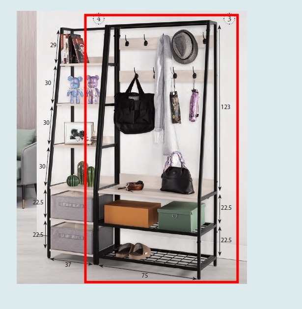 A1522-4里斯特2.7尺衣帽架