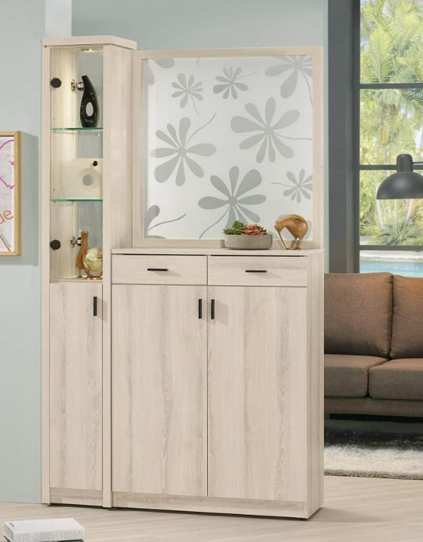 A1523-2塔利斯3.7尺玄關屏風鞋櫃 附活動隔板4大1小片