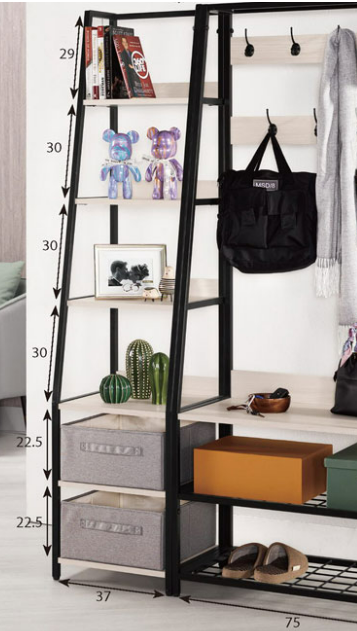 A1522-5里斯特1.4尺置物架 附收納盒*2