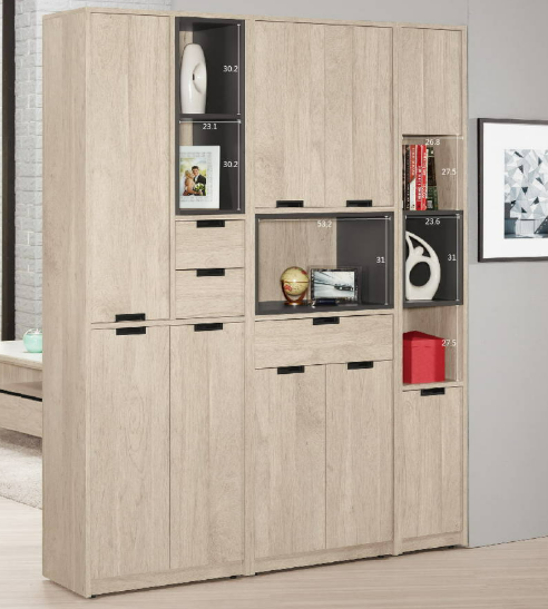 A1536-1哈莉特4尺玄關組合鞋櫃 附活動隔板7大3小片