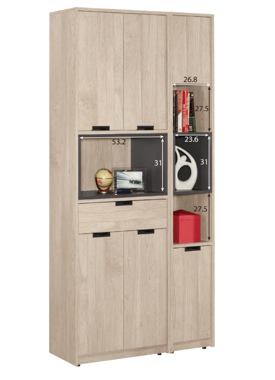 A1535-2哈莉特3尺玄關組合鞋櫃 附活動隔板4大1小片