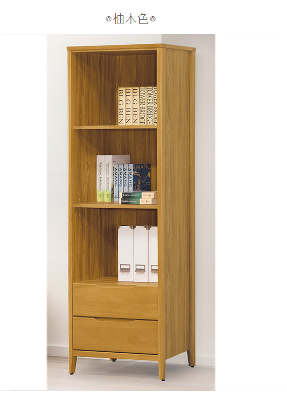 D614-2 米堤柚木2.1尺二抽書櫃