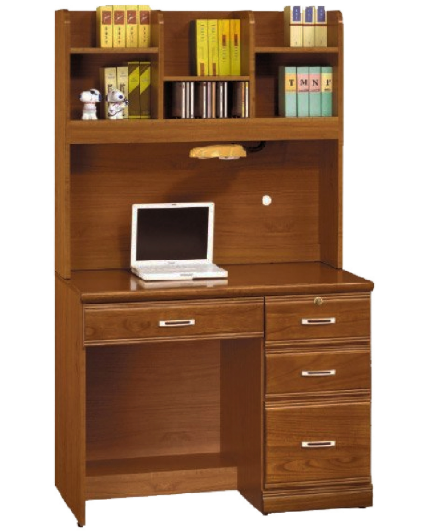 D614-7 樟木實木書桌 全組