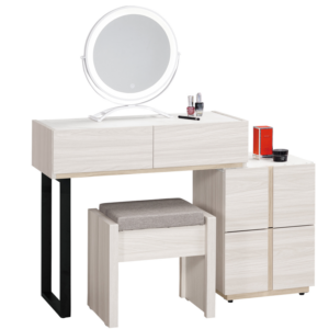 A1003-4 克萊格2.7尺仿石面伸縮化妝台 全組 鏡台 含椅 可左右擺放