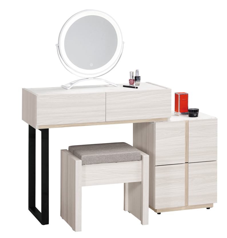 A1003-4 克萊格2.7尺仿石面伸縮化妝台 全組 鏡台 含椅 可左右擺放