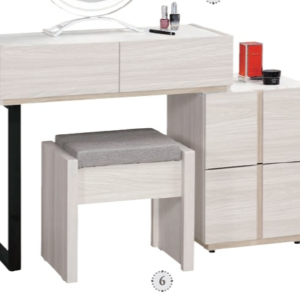 A1003-5 克萊格2.7尺仿石面伸縮化妝台下座 含椅 可左右擺放