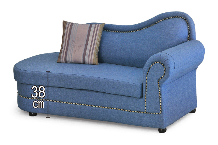 F55-4 614#牛仔藍色貴妃椅 座左扶手