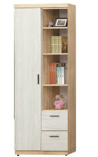 D617-1 橡木雙色2.5尺左開書櫃