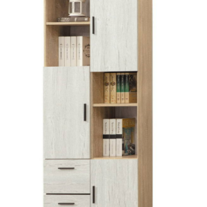 D617-3 橡木雙色2.5尺三門書櫃