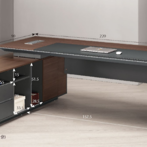 A1547-1 布萊恩7.3尺辦公桌 正向 附活動隔板*1