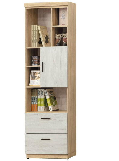 D617-4 橡木雙色2尺二抽書櫃