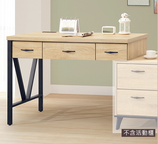 D618-1 橡木4尺單鐵架書桌