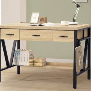 D618-4  橡木4尺鐵架書桌下座