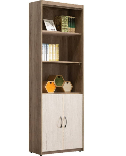 D619-3  灰白2尺雙門書櫃