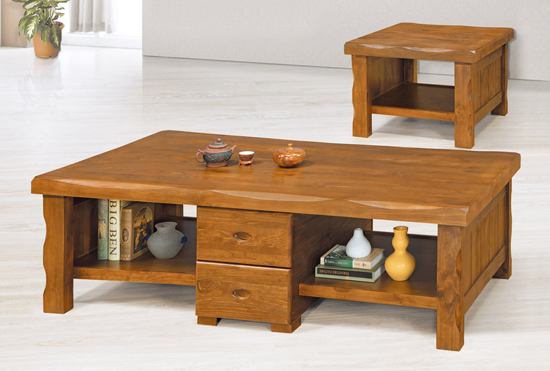 F61-9 5899#松木鋼絲紋特大大茶几  F61-11 5MM強化玻璃特大大$2300