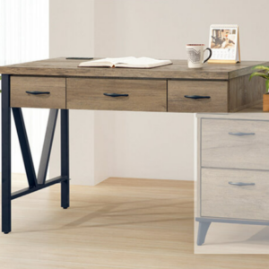 D622-8 灰橡4尺單鐵架書桌