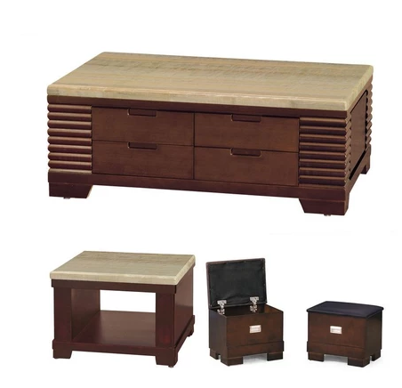 F63-11 186#胡桃色大茶几 特大 12MM白岩板