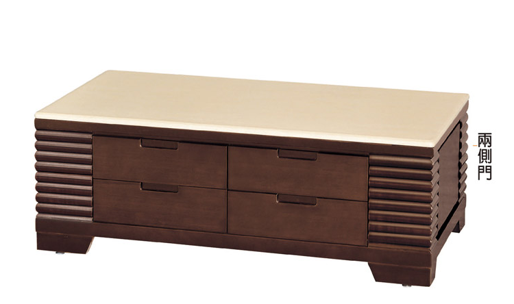 F63-13 186#胡桃色大茶几 12MM白岩板