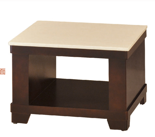 F63-14 186#胡桃色小茶几 12MM白岩板