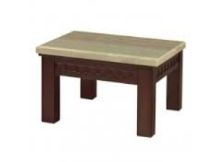 F64-10 新T3胡桃色小茶几 4公分白砂石面