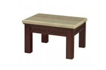F64-10 新T3胡桃色小茶几 4公分白砂石面