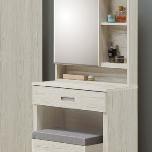 C605-4 艾薇兒淺橡木2尺化妝台 含椅 共3件 全組