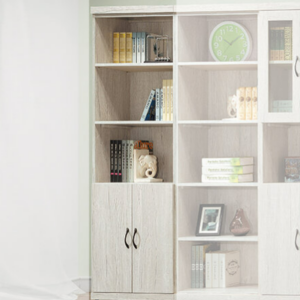 D623-2 炭燒白2尺雙門書櫃