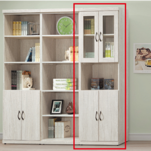 D623-4 炭燒白2尺四門書櫃