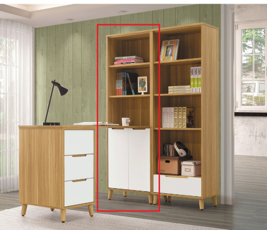 D626-5 肯詩特烤白雙色2尺雙門書櫃