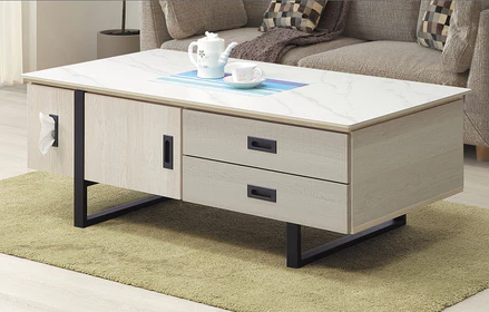 F67-3 320#岩板鐵架大茶几