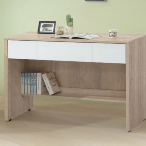 D629-1 肯詩特原橡雙色4尺三抽書桌