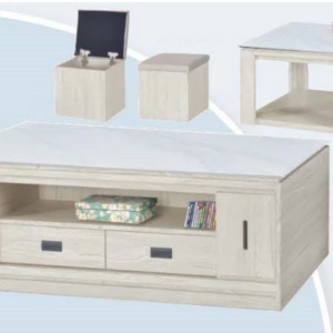 F70-1 亞格白雪松大茶几 12MM白岩板