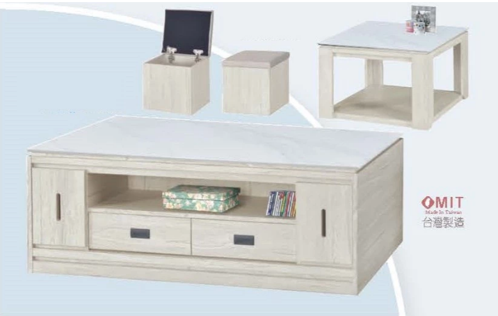 F70-1 亞格白雪松大茶几 12MM白岩板